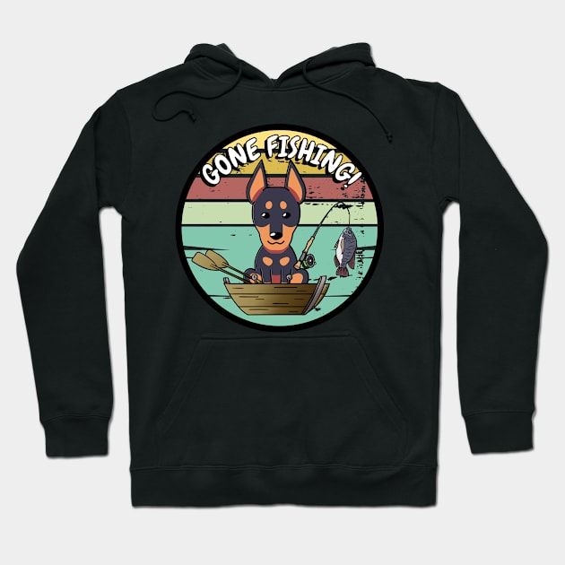 Cute guard dog has gone fishing Hoodie by Pet Station